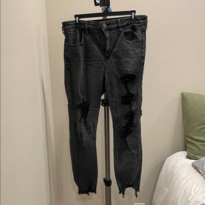 American Eagle Outfitters Ripped Black Skinny Jeans